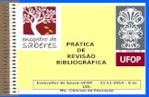 Minicurso Prática de Revisão Bibliográfica  - Encontro de Saberes/UFOP - Essevalter de Sousa–UFOP      21-11-2014 – 8 às 10h.