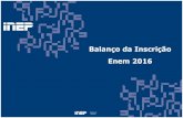 INEP ENEM 2016 - BALANÇO DAS INSCRIÇÕES