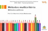 Métodos multicritério de apoio a decisão - métodos aditivos