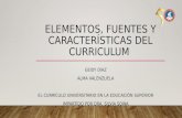 Elementos fuentes caracteristicas del curriculum
