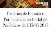 Reunião sobre novos Critérios de Entrada e Permanência no Portal de Periódicos da UFMG 2017