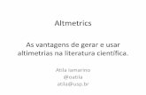 Altmetrics - As vantagens de gerar e usar altimetrias na literatura científica