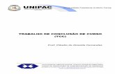 TRABALHO DE CONCLUSÃO DE CURSO (TCC) · PDF file• Orientação e acompanhamento de ESTAGIO SUPERVISIONADO - identificação e proposição de possíveis soluções para ... Para