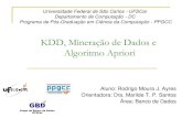 KDD, Mineração de Dados e Algoritmo Apriorigbd.dc.ufscar.br/download/files/courses/NonConventionalDB_2010/... · Mineração de Dados Para (Elmasri e Navathe, 2005) mineração