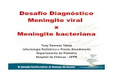Desafio Diagn stico: Meningite viral x Meningite Bacteriana · PDF fileI Crian ças maiores: Cl ássico – febre, cefal éia, vômitos, altera ção de consciência, sinais de irrita