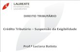 DIREITO TRIBUTÁRIO Crédito Tributário Suspensão da ... · PDF fileDIREITO TRIBUTÁRIO Crédito Tributário