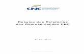 Resumo dos Relatórios das Representações CNCcnc.org.br/sites/default/files/arquivos/094.pdf · Fax: (61) 3329-8292 E-mail: agr@cnc.org.br Design gráfico ... de uma norma de diretrizes