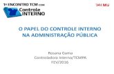 O PAPEL DO CONTROLE INTERNO NA  · PDF fileMunicipal, mediante controle externo, e pelos sistemas de controle interno do Poder Executivo Municipal, na forma da lei. (Art. 31,CF)