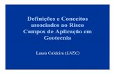 Definições e Conceitos associados ao Risco Campos de ...seminarios.ist.utl.pt/04-05/des/material/risco_geotecnia.pdf · • Risco potencial – quantificação das consequências