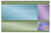 Relatório GDE: 2012-2013 - · PDF fileO Radioamadorismo é um hobby científico, de treinamento técnico operacional, ... Ruídos de algumas fontes chaveadas detectados em HF (GDE)