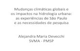 Mudanças climáticas globais e os impactos na hidrologia ... · PDF fileMudanças climáticas globais e os impactos na hidrologia urbana: as experiências de São Paulo e as necessidades