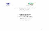 Relatório de Progresso MDG/NEPAD ANGOLA 2003 - UNDP Country... · Carlos da Silva Eloy, Ministério do Planeamento, ... Cassoma, Chefe do Departamento de Estudos e Estatísticas-