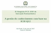 II Simpósio FCE-ANF de Inovação Farmacêutica · São Paulo, 23 de maio de 2017 Lauro D. Moretto II Simpósio FCE-ANF de Inovação Farmacêutica A gestão do conhecimento com