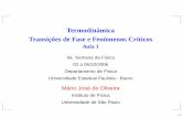 Termodinâmica Transições de Fase e Fenômenos Críticosfig.if.usp.br/~oliveira/bauru1.pdf ·  · 2008-03-03A constante A deve ser proporcional à massa de gás de modo que pV