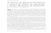 10.1590/s0103-40142017.3190012 A poesia de Manuel ... AVANADOS 31 (90), 2017 167 a primeira carta que Manuel Bandeira enviou a Mário de Andrade, em 25.5.1922, o autor de “Os sapos”