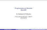 Programação em Paralelo - OpenMP - Autenticaçãoµes para C/C++ e Fortran implementação para UNIX/Linux e Windows Objectivo - obter um standard de programação apoiado pelos