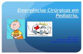 Emergências Cirúrgicas em Pediatria. - Dr. Marco Daiha · • COLECISTITE ACALCULOSA Kawasaki/ septicemia/ febre tifóide NPT Prolongada