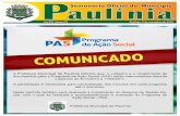 A paralisação é necessária para consolidação dos … para o Programa de Ação Social (PAS) serão interrompidos durante o período de 8/11/2010 a 1º/02/2011. A paralisação