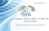 Circulares BCB 3.461 e 3.462, de 24.07 5 Circular 3.461 Art. 1º 1 – Implementação de políticas e procedimentos internos de controle: -Responsabilidades de cada nível hierárquico