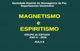 MAGNETISMO e ESPIRITISMO - …osmensageirosdapaz.org.br/pagina/arquivos/AULA_8.pdf · REVISTA ESPÍRITA –março de 1858 MAGNETISMO e ESPIRITISMO Quando apareceram os primeiros fenômenos