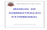 MANUAL DE ADMINISTRAÇÃO PATRIMONIAL - usp.br · Ana Maria Micheloni IFSC ... (manual) as normas e ... Convênio: Acordo entre dois ou mais órgãos públicos, resolução (4715