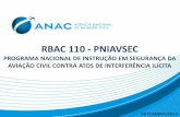 RBAC 110 - PNIAVSEC - anac.gov.br · rbac 110 - pniavsec programa nacional de instruÇÃo em seguranÇa da aviaÇÃo civil contra atos de interferÊncia ilÍcita setembro/2014