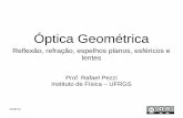 Óptica Geométrica - if.ufrgs.brpezzi/fis183/Óptica-Geométrica.pdf · 10/06/16 Reflexão, refração, espelhos planos, esféricos e lentes Prof. Rafael Pezzi Instituto de Física