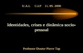 Identidades, crises e dinâmica socio- pessoal · U.A.L C.I.P 11. 05. 2006 Identidades, crises e dinâmica socio-pessoal Professor Doutor Pierre Tap