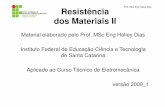 resistencia dos materiais II - Wiki do IF-SC · Resistência Prof. MSc Eng Halley Dias dos Materiais II Material elaborado pelo Prof. MSc Eng Halley Dias Instituto Federal de Educação