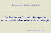 De Boole ao Circuito Integrado: uma revisão dos níveis …emoreno/undergraduate/CC/fsd/class_files/Aula02/... · Fundamentos de Sistemas Digitais prof. Dr. Alexandre M. Amory De