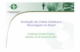 Evolução da Coleta Seletiva e Reciclagem no Brasil …€¦ · Missão ¾Promover o conceito de Gerenciamento Integrado do Lixo Sólido Municipal ¾Promover a reciclagem pós-consumo