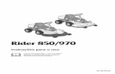 OM, Rider 850, Rider 970, 1999-01 - husqvarna.com€¦ · Português – 1 P Descrição dos símbolos ..... 2 Instruções de segurança ... Alavanca de regulação do nível de