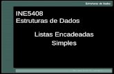 INE5408 Estruturas de Dados Listas Encadeadas Simples · Listas Encadeadas Simples. Listas com Vetores: Desvantagens 4 55 4 12 89 24 5 55 4 12 89 24 20 • Tamanho máximo fixo; •