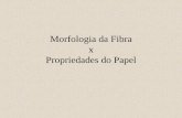 Morfologia da Fibra x Propriedades do Papel - … · celulósicas de 1 a 4 mm de comprimento e de 23 a 25 mm de espessura. ... •Tipos de papéis produzidos: papel moeda, papel de