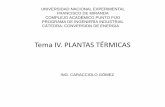 Tema IV. PLANTAS TÉRMICAS - … IV. PLANTAS TÉRMICAS UNIVERSIDAD NACIONAL EXPERIMENTAL FRANCISCO DE MIRANDA COMPLEJO ACADÉMICO PUNTO FIJO PROGRAMA DE INGENIERÍA INDUSTRIAL ...