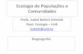 Ecologia de Populações e Comunidades - Aprender · O que é Biogeografia O que é Ecologia? Estudo de padrões de distribuição e abundância de organismos; interações entre