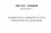 TMEC-022 – USINAGEM AULA Nº 1 GEOMETRIA E … · tmec-022 – usinagem aula nº 1 geometria e cinemÁtica dos processos de usinagem