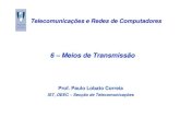 6 – Meios de Transmissão - Técnico Lisboa · ÎA fibra óptica é um guia de ondas cilíndrico feito de dois ... n 1 n 2. TRC – Prof. Paulo ... Conectores: ligações sem carácter