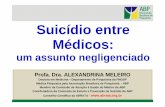 Suicídio entre Médicos - eventos.cfm.org.br€¦ · ADIAR a consulta a um colega 1. O saber da implicação assustadora de seus sintomas (uso errôneo do seu próprio conhecimento)