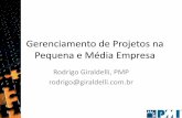 Gerenciamento de Projetos na Pequena e Média Empresamoodle.fgv.br/Uploads/GPTEAD_T0011_0113/A43_Gerenciamento_Proj… · Pequena e Média Empresa Rodrigo Giraldelli, PMP rodrigo@giraldelli.com.br