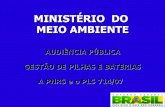 MINISTÉRIO DO MEIO AMBIENTE - senado.leg.br · instalado em 17/03/11 Criação de 05 Grupos Técnicos GT01 – Planos e Acompanhamento da Implementação da ... recuperação energética