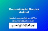 Comunicação Sonora Animal - ufpa.br · Maria Luisa da Silva – UFPa silva.malu@uol.com.br. O que é bioacústica ? • Definição – É o estudo da comunicação sonora animal