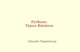 Python: Tipos Básicos - Página Principaldcc.ufrj.br/~fabiom/mab225/02tipos.pdf · Tipos de dados São categorias de valores que são processados de forma semelhante Por exemplo,