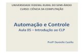 Automação e Controle - ufersa.edu.br · inglês é PLC, que significa Programmable Logic Controller. Aula 05 -Introdução ao Controlador Lógico Programável -CLP 5. HISTÓRICO