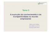 Tema 2: A evolução do conhecimento e da Competitividade no ... · Renato Favo disponível em  ... • Segundo Peter Druckeré o cliente/consumidor quem define o nosso negócio.