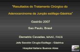 Gastrão 2007 Sao Paulo, Brasil Demetrio Cavadas · con esófago de Barrett. Adenocarcinoma de la unión esófago-gástrica . 5 1 0 2 5 Tipo I Tipo II Tipo III Clasificación de Siewert
