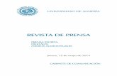 REVISTA DE PRENSA - w3.ual.es · rio general de Juventudes So-cialistas de Andalucía (JSA), José Carlos Durán, la candi- ... Ruth (voz), Julián Manso (guitarra rítmica y coros),