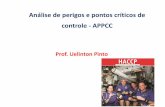 Análise de perigos e pontos críticos de controle -APPCC · •Perigos físicos (conforme RDC 14 de 28/03 ... Incluir avaliação do risco: 1.Probabilidade de ocorrência do ...