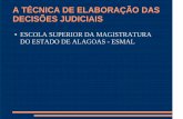 A TÉCNICA DE ELABORAÇÃO DAS DECISÕES JUDICIAIS · o pronunciamento do juiz sÓ serÁ sentenÇa se a) contiver uma das matÉrias prevista no cpc 267 ou 269 e, cumulativamente,