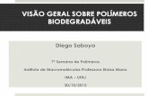 VISÃO GERAL SOBRE POLÍMEROS BIODEGRADÁVEISmeros... · VISÃO GERAL SOBRE POLÍMEROS BIODEGRADÁVEIS Diego Saboya 7ª Semana de Polímeros Instituto de Macromoléculas Professora